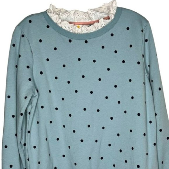 Boden Light Blue Polka Dot Sweatshirt - Picture 3 of 9